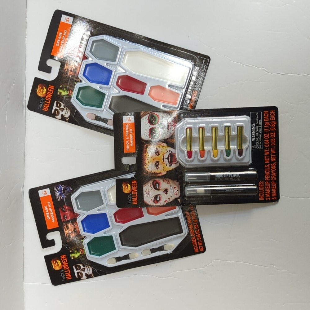 3 Pack Halloween Face Paint Makeup Set